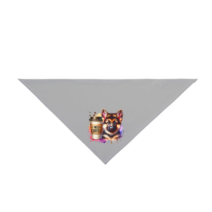 German Shepherd with Coffee Bandana – Fun Gift for Dog & Coffee Lovers