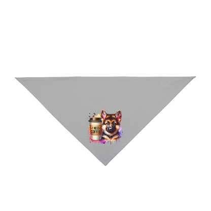 German Shepherd with Coffee Bandana – Fun Gift for Dog & Coffee Lovers