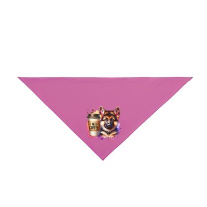 German Shepherd with Coffee Bandana – Fun Gift for Dog & Coffee Lovers
