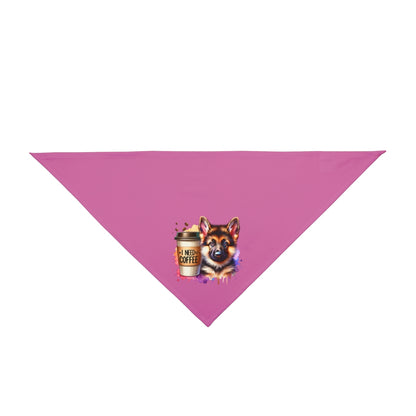 German Shepherd with Coffee Bandana – Fun Gift for Dog & Coffee Lovers