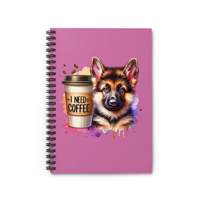 German Shepherd with Coffee Notebook – Gift for Dog and Coffee Lovers