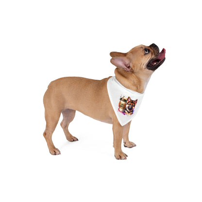German Shepherd with Coffee Bandana – Fun Gift for Dog & Coffee Lovers