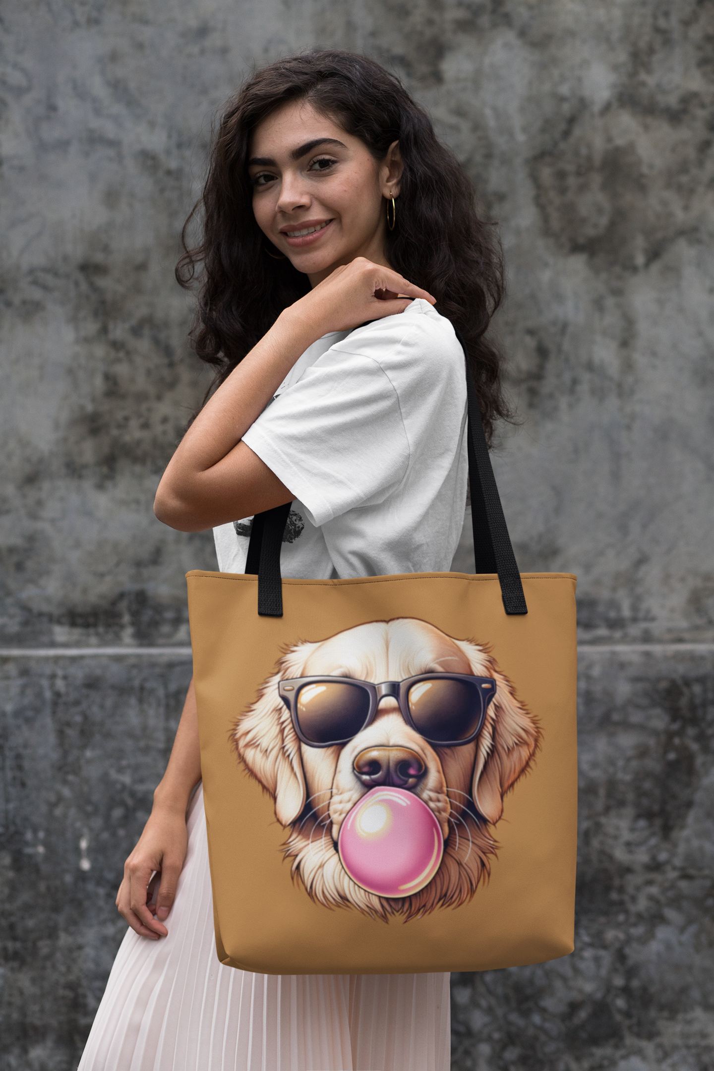 Golden-with-Gum-white-Tote Bag