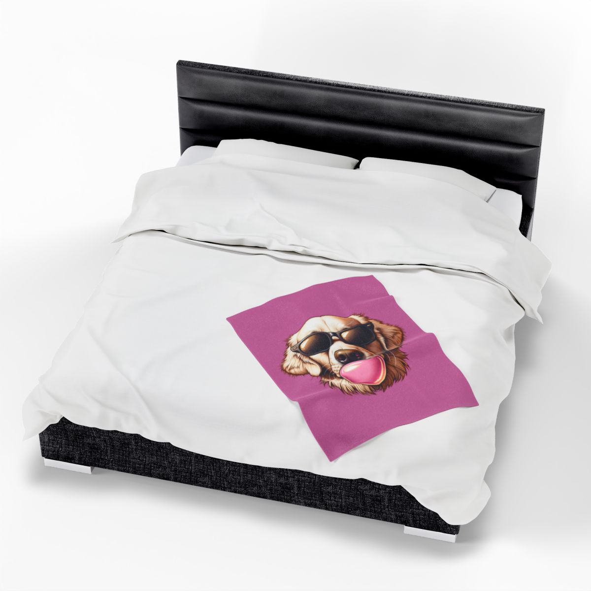 Golden-with-Gum-Velveteen- Plush- Blanket -White