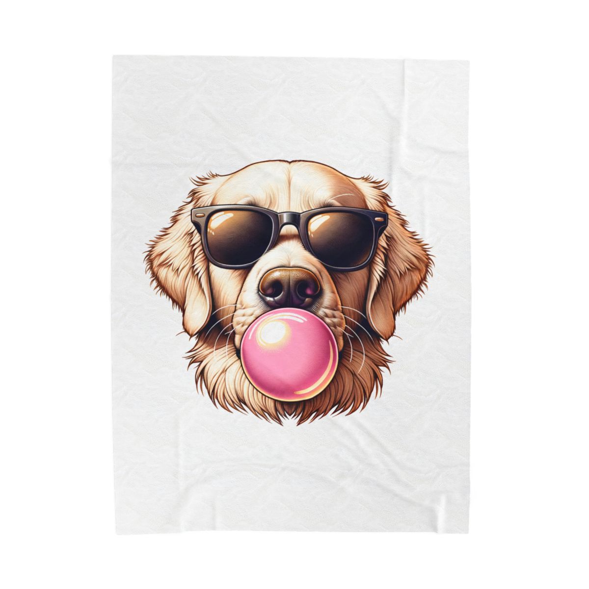 Golden-with-Gum-Velveteen- Plush- Blanket -White