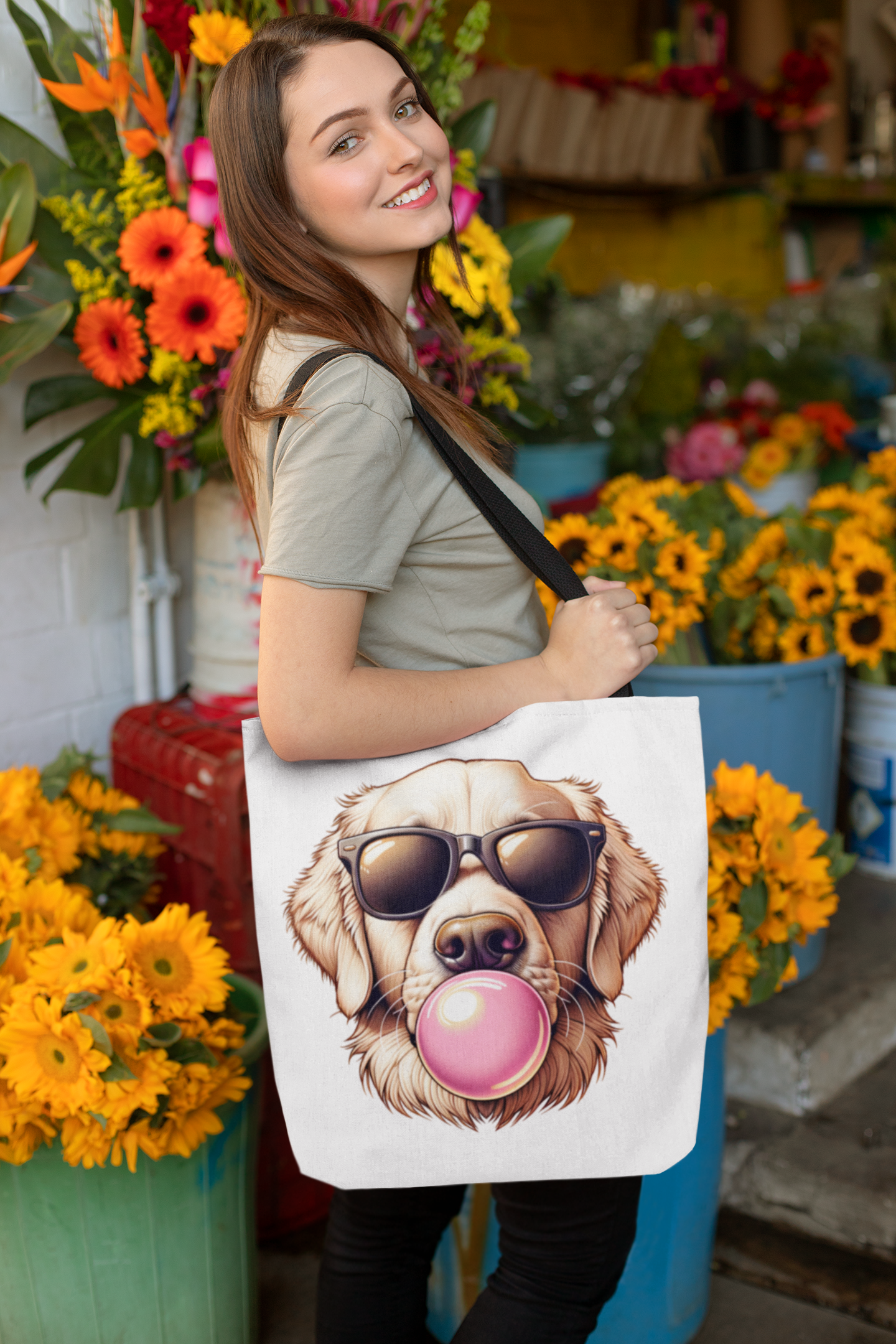 Golden-with-Gum-white-Tote Bag