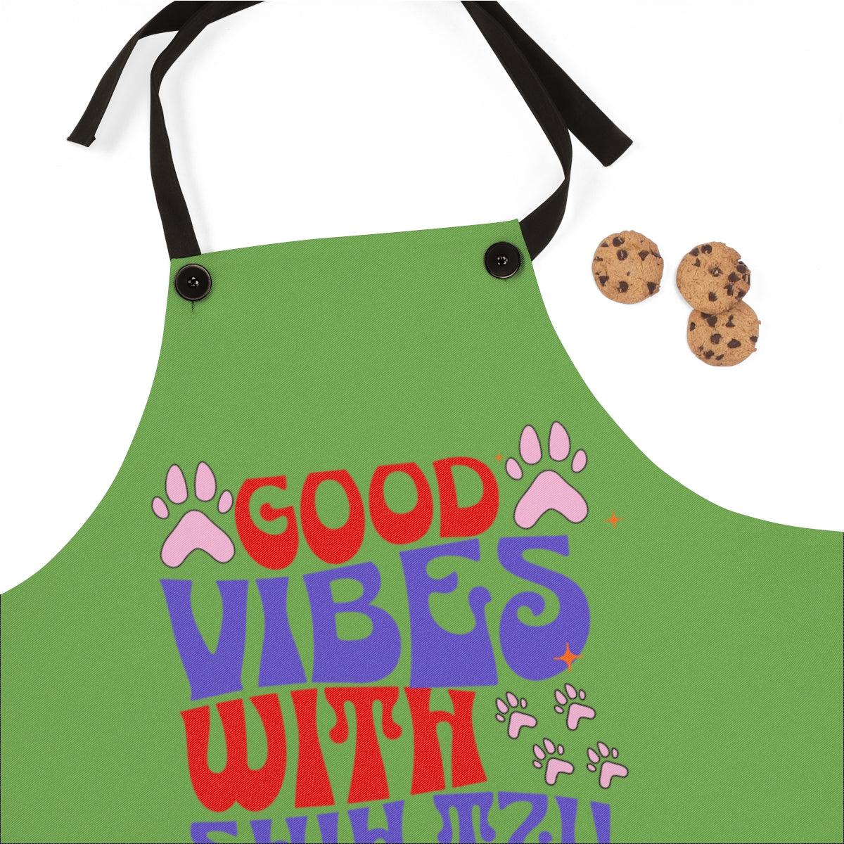 Good Vibes With Shih Tzu Apron – Cute & Fun Gift for Dog Lovers