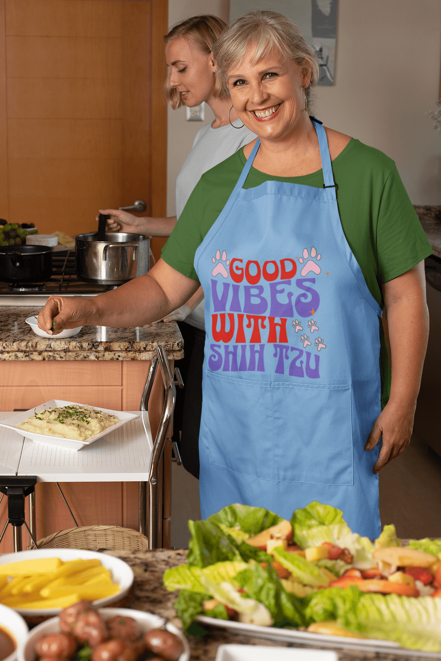 Good Vibes With Shih Tzu Apron – Cute & Fun Gift for Dog Lovers