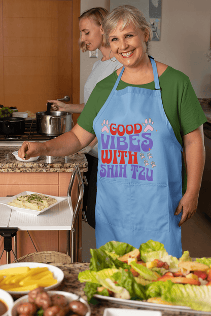 Good Vibes With Shih Tzu Apron – Cute & Fun Gift for Dog Lovers