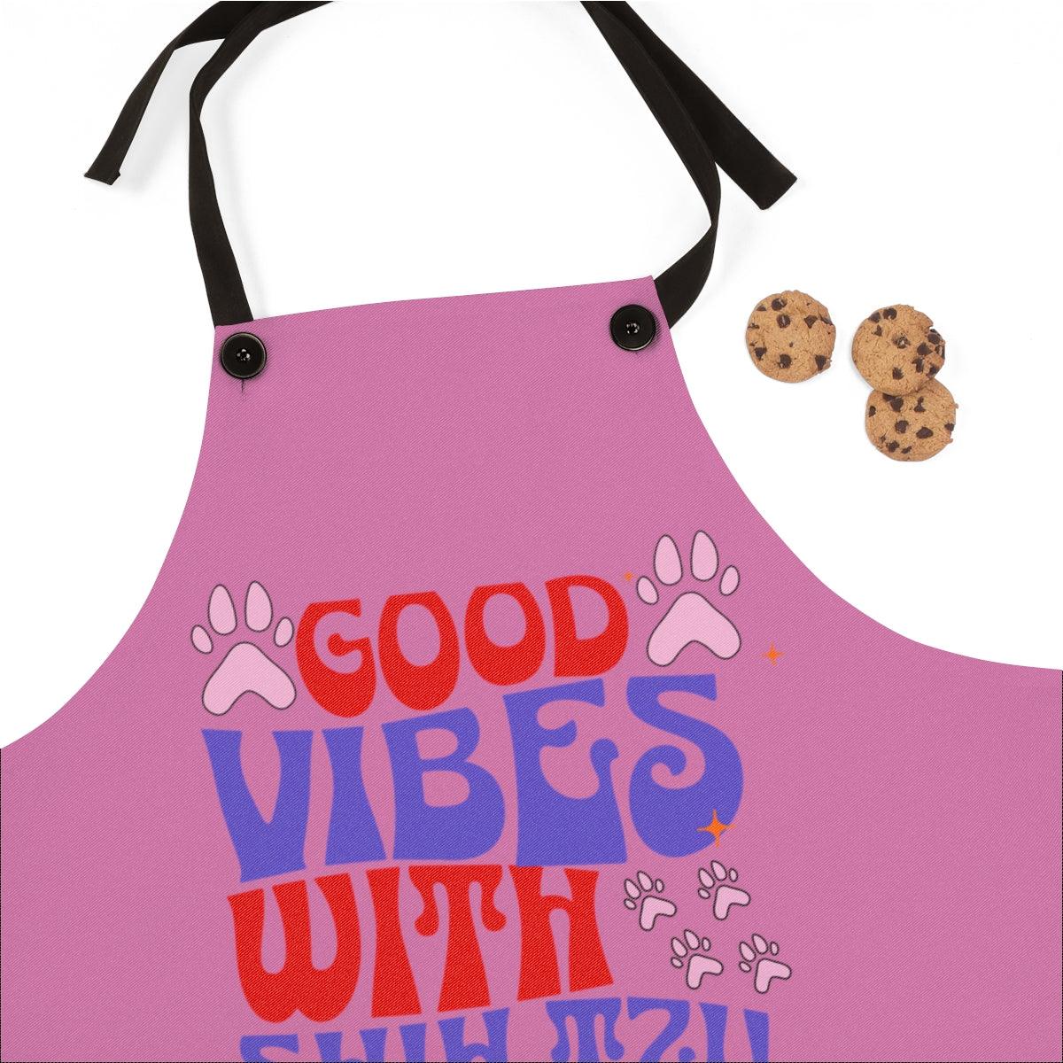 Good Vibes With Shih Tzu Apron – Cute & Fun Gift for Dog Lovers