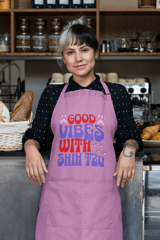 Good Vibes With Shih Tzu Apron – Cute & Fun Gift for Dog Lovers