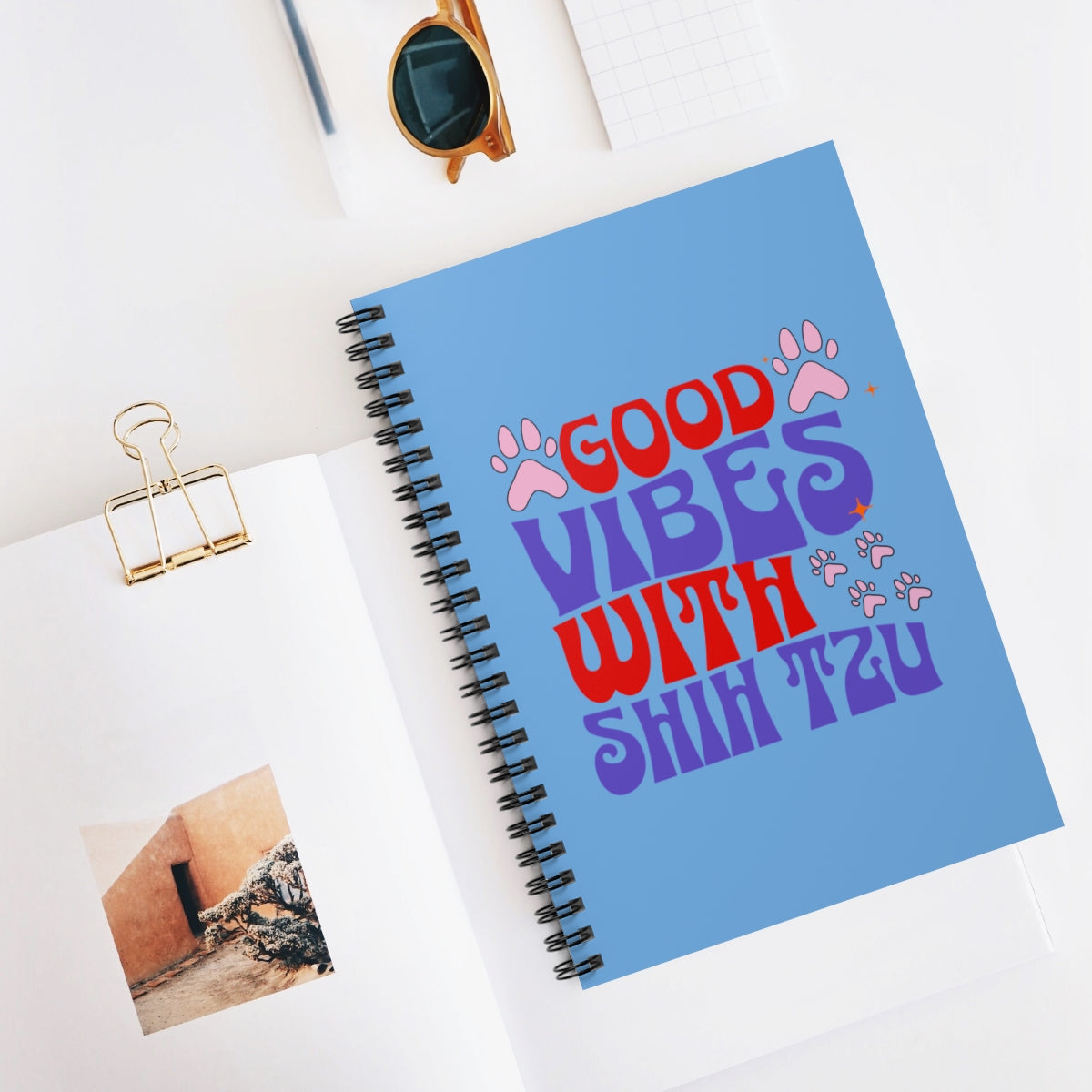 Good Vibes with Shih Tzu Spiral Notebook – Gift for Shih Tzu Lovers