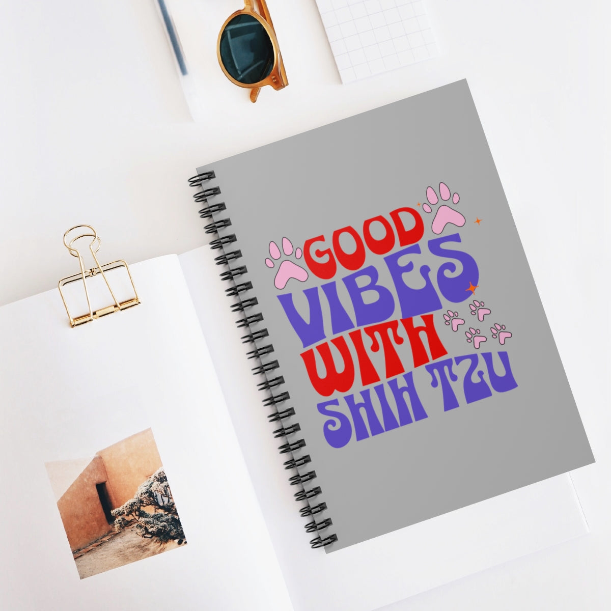 Good Vibes with Shih Tzu Spiral Notebook – Gift for Shih Tzu Lovers