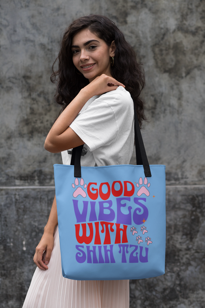 Good Vibes With Shih Tzu Tote Bag - Cute & Practical Gift for Dog Lovers