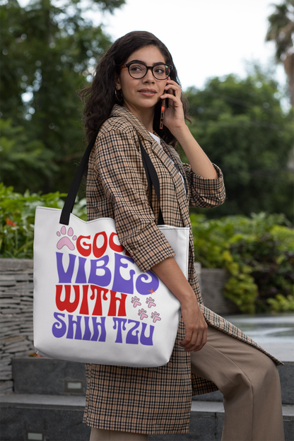 Good Vibes With Shih Tzu Tote Bag - Cute & Practical Gift for Dog Lovers