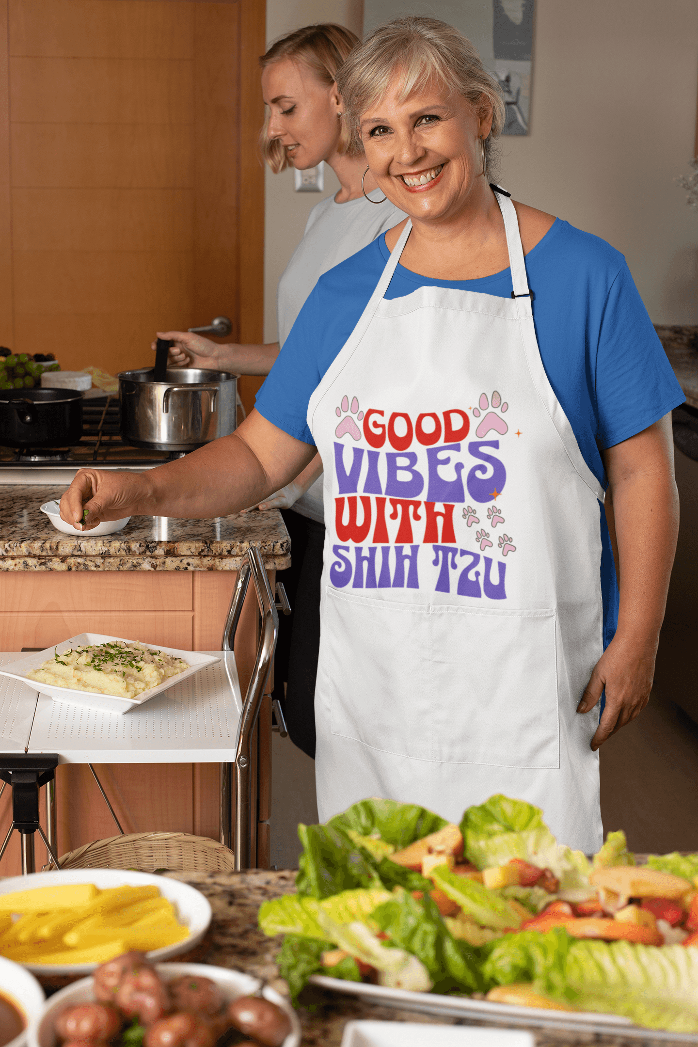 Good Vibes With Shih Tzu Apron – Cute & Fun Gift for Dog Lovers