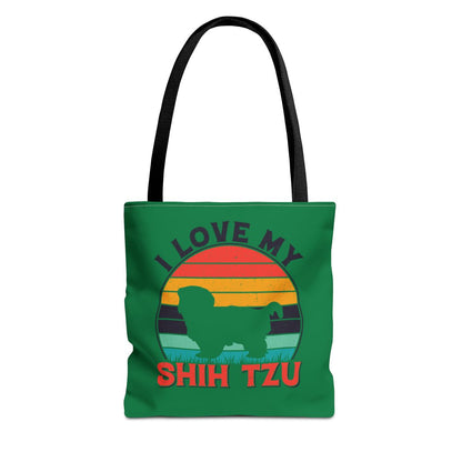 I Love My Shih Tzu With Rainbow Tote Bag