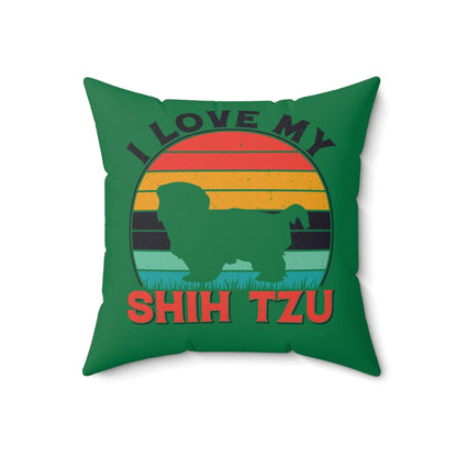 I Love My Shih Tzu With Rainbow Pillow - Shih Tzu Gifts