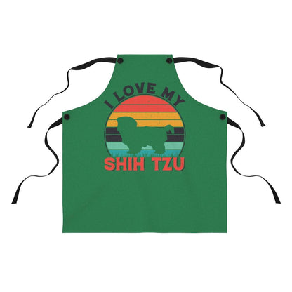 I Love My Shih Tzu With Rainbow Apron - Shih Tzu Gifts