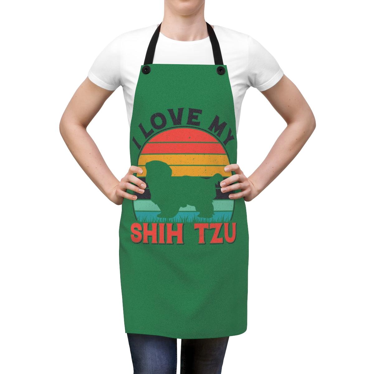 I Love My Shih Tzu With Rainbow Apron - Shih Tzu Gifts