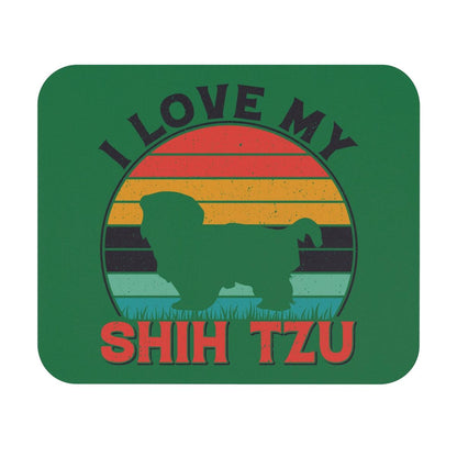 I Love My Shih Tzu With Rainbow Mouse Pad - Shih Tzu Gifts