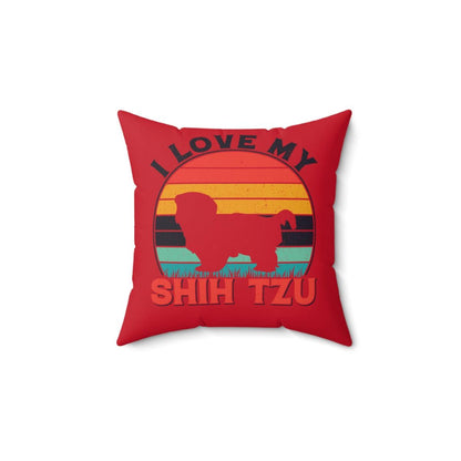 I Love My Shih Tzu With Rainbow Pillow - Shih Tzu Gifts