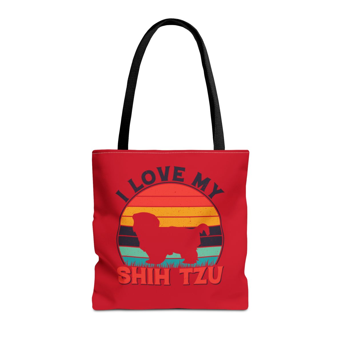 I Love My Shih Tzu With Rainbow Tote Bag