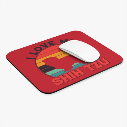 I Love My Shih Tzu With Rainbow Mouse Pad - Shih Tzu Gifts