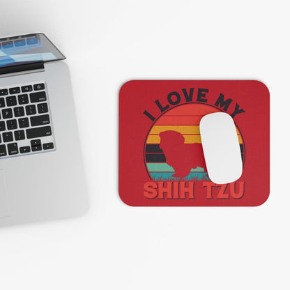 I Love My Shih Tzu With Rainbow Mouse Pad - Shih Tzu Gifts