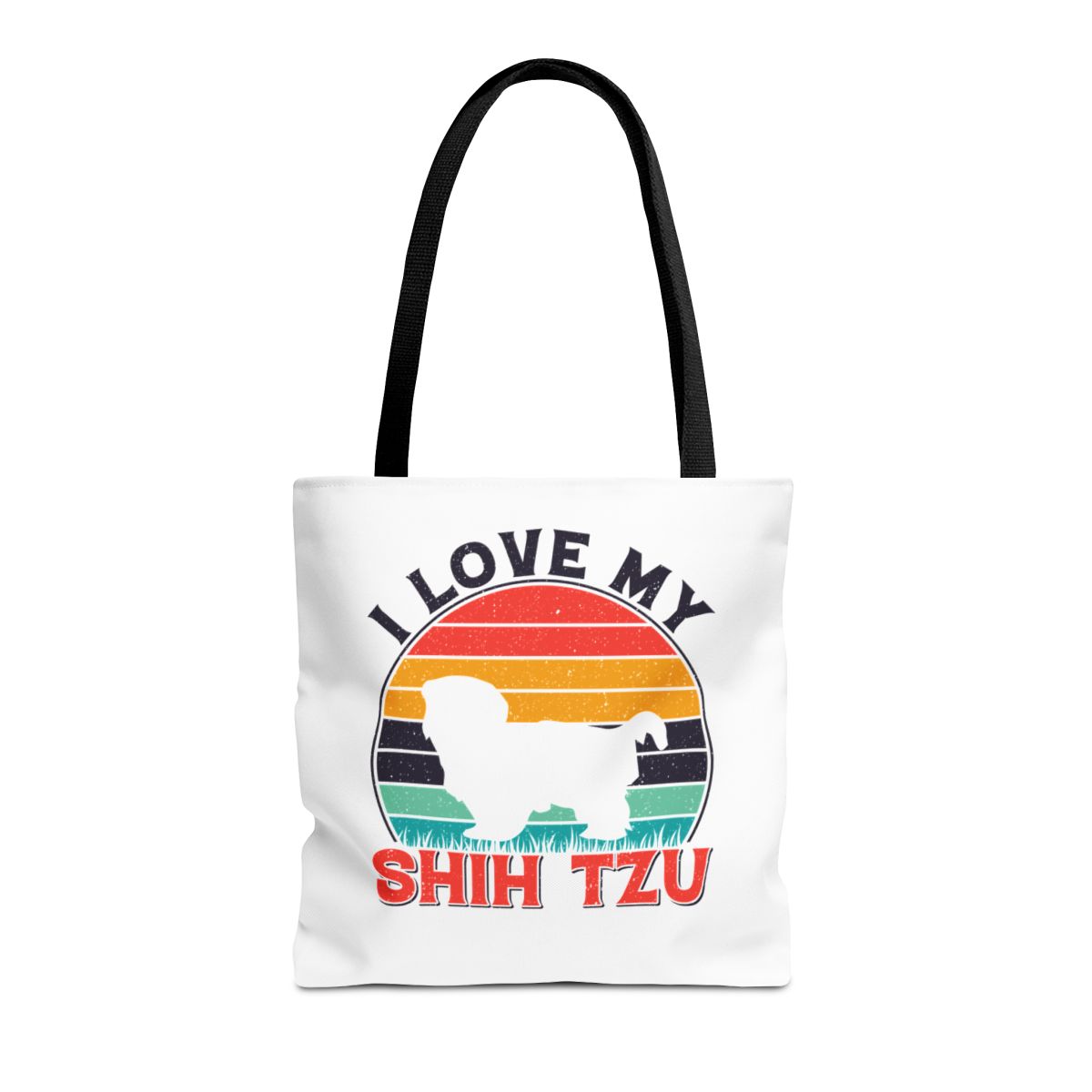 I Love My Shih Tzu With Rainbow Tote Bag