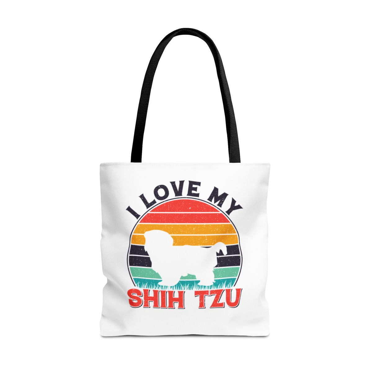 I Love My Shih Tzu With Rainbow Tote Bag