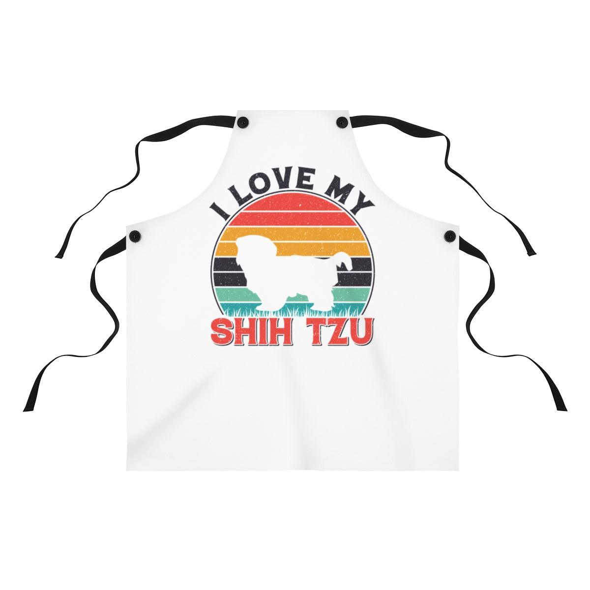 I Love My Shih Tzu With Rainbow Apron - Shih Tzu Gifts