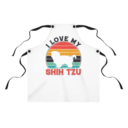 I Love My Shih Tzu With Rainbow Apron - Shih Tzu Gifts