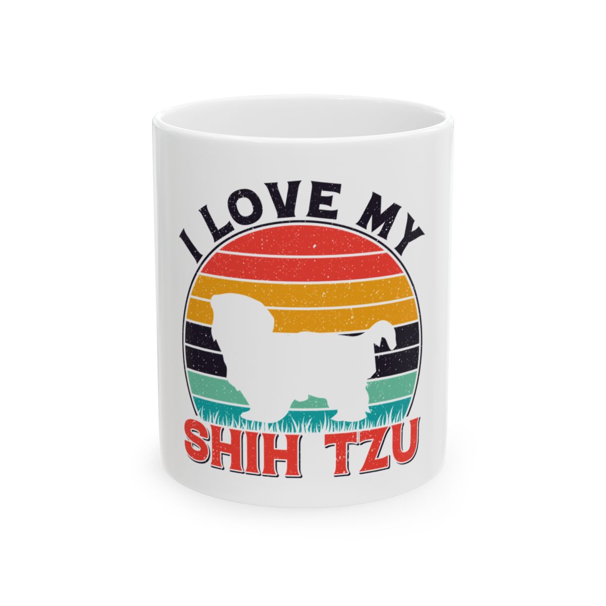 I Love My Shih Tzu With Rainbow Ceramic Mug