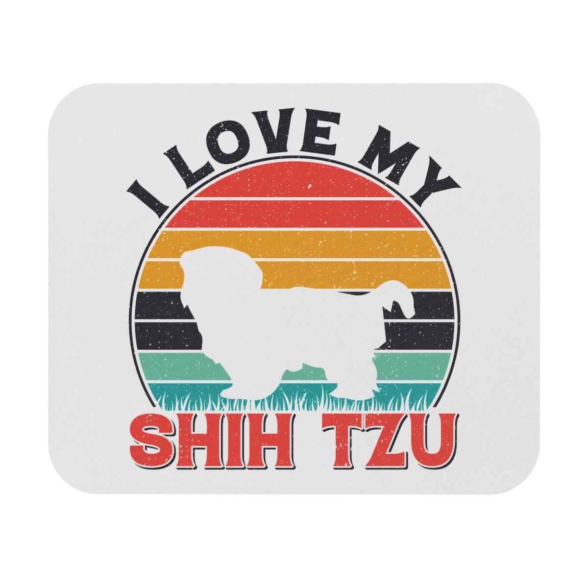 I Love My Shih Tzu With Rainbow Mouse Pad - Shih Tzu Gifts