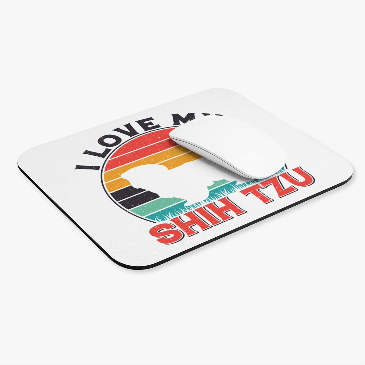 I Love My Shih Tzu With Rainbow Mouse Pad - Shih Tzu Gifts