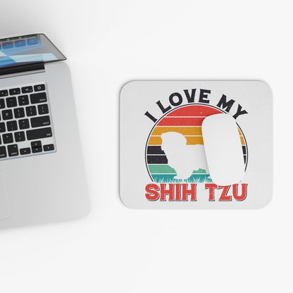 I Love My Shih Tzu With Rainbow Mouse Pad - Shih Tzu Gifts