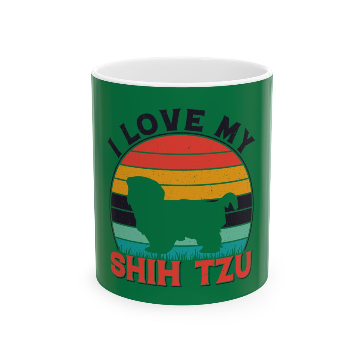 I Love My Shih Tzu With Rainbow Ceramic Mug