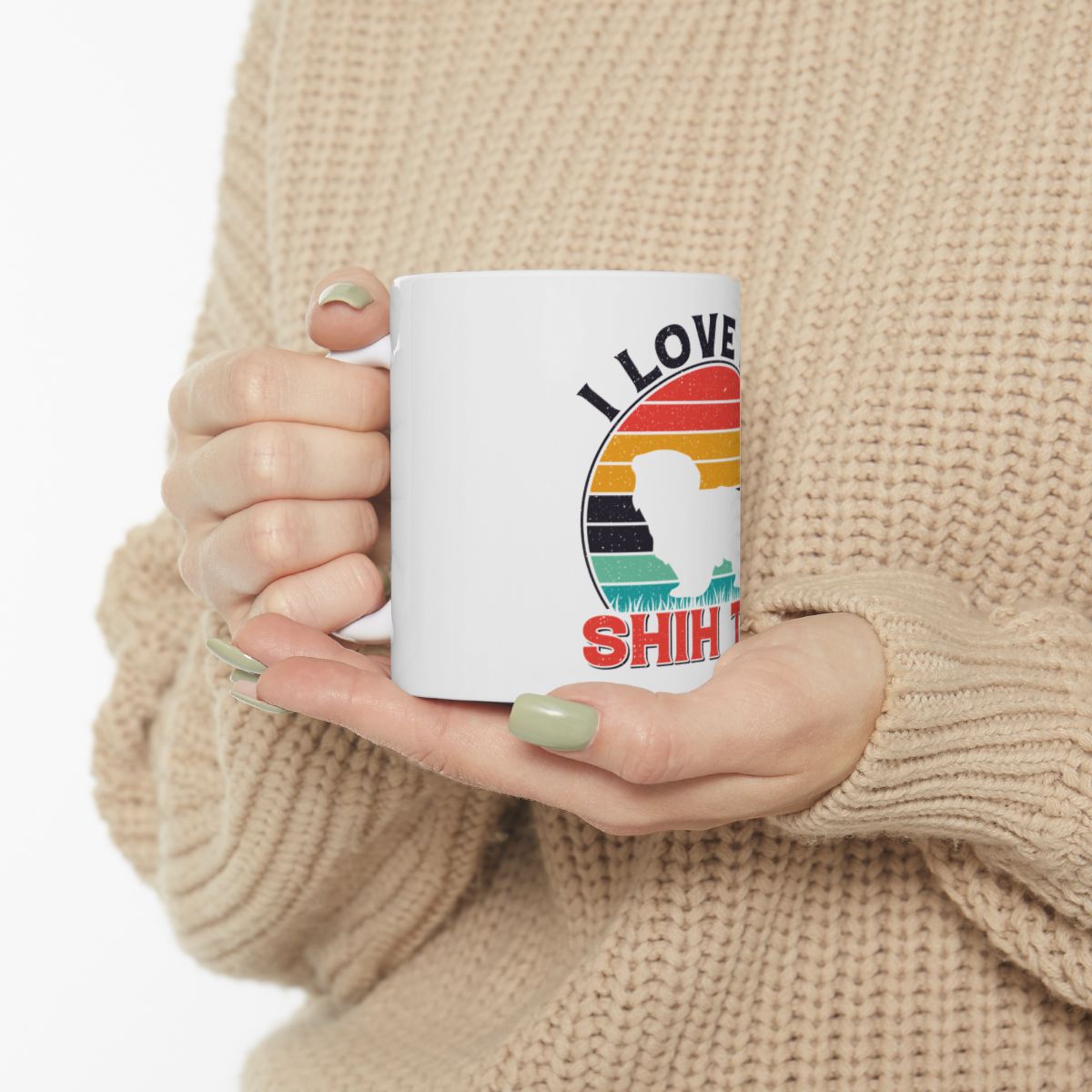 I Love My Shih Tzu With Rainbow Ceramic Mug