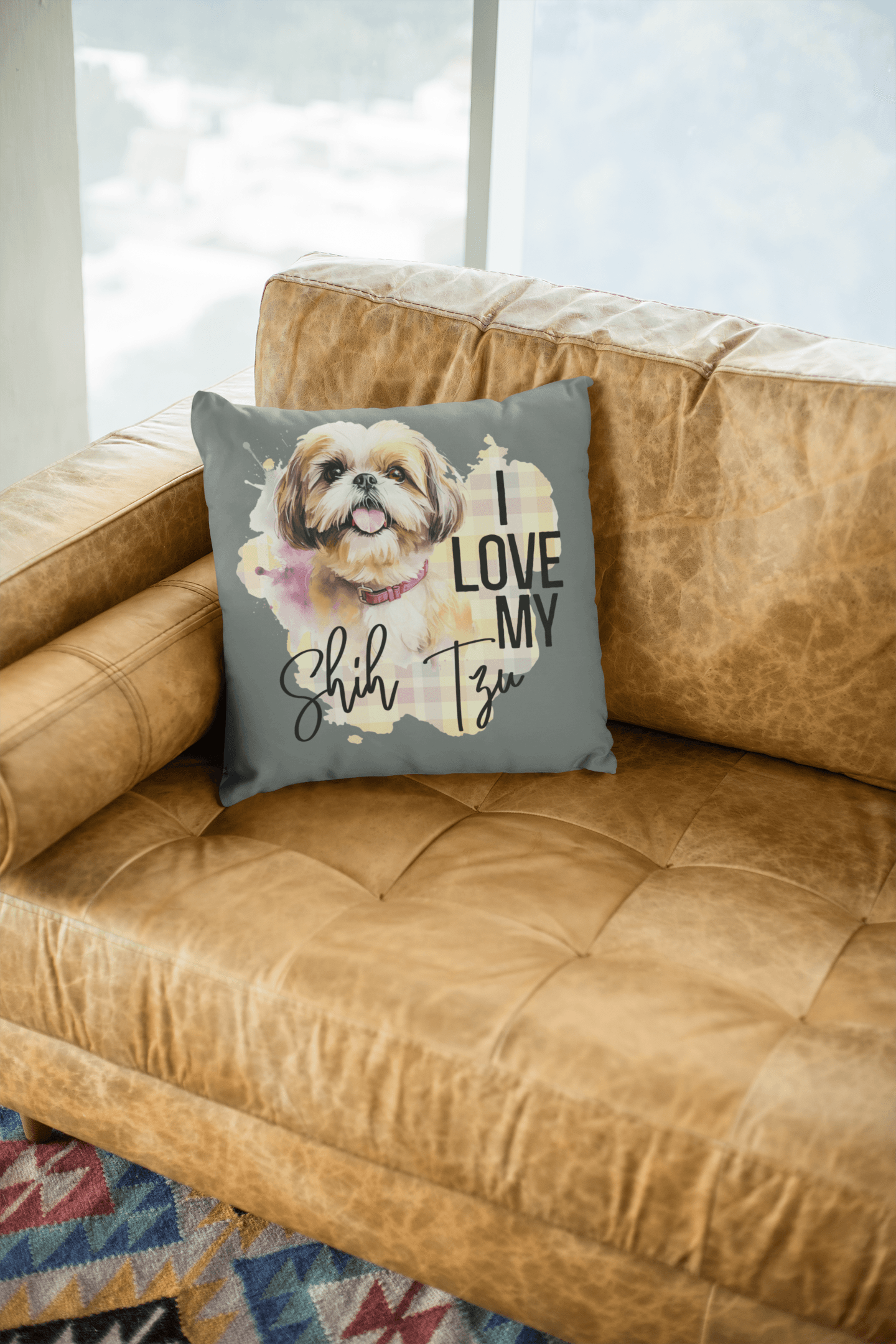 I Love My Shih Tzu Square Pillow - Shih Tzu Gifts