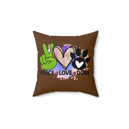 Peace Love Dogs Pillow – Cozy Gift for Dog Lovers & Pet Owners