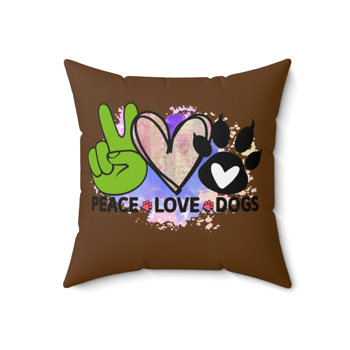 Peace Love Dogs Pillow – Cozy Gift for Dog Lovers & Pet Owners