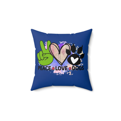 Peace Love Dogs Pillow – Cozy Gift for Dog Lovers & Pet Owners