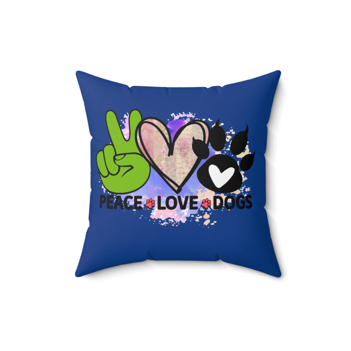 Peace Love Dogs Pillow – Cozy Gift for Dog Lovers & Pet Owners