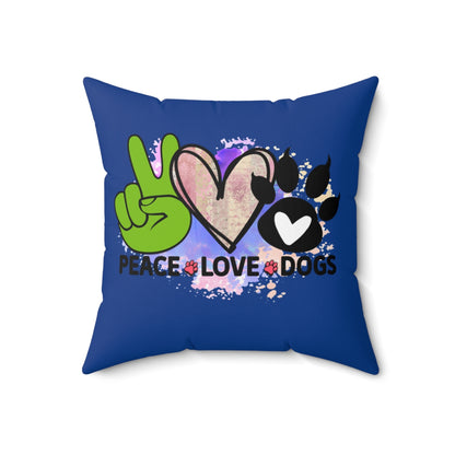 Peace Love Dogs Pillow – Cozy Gift for Dog Lovers & Pet Owners