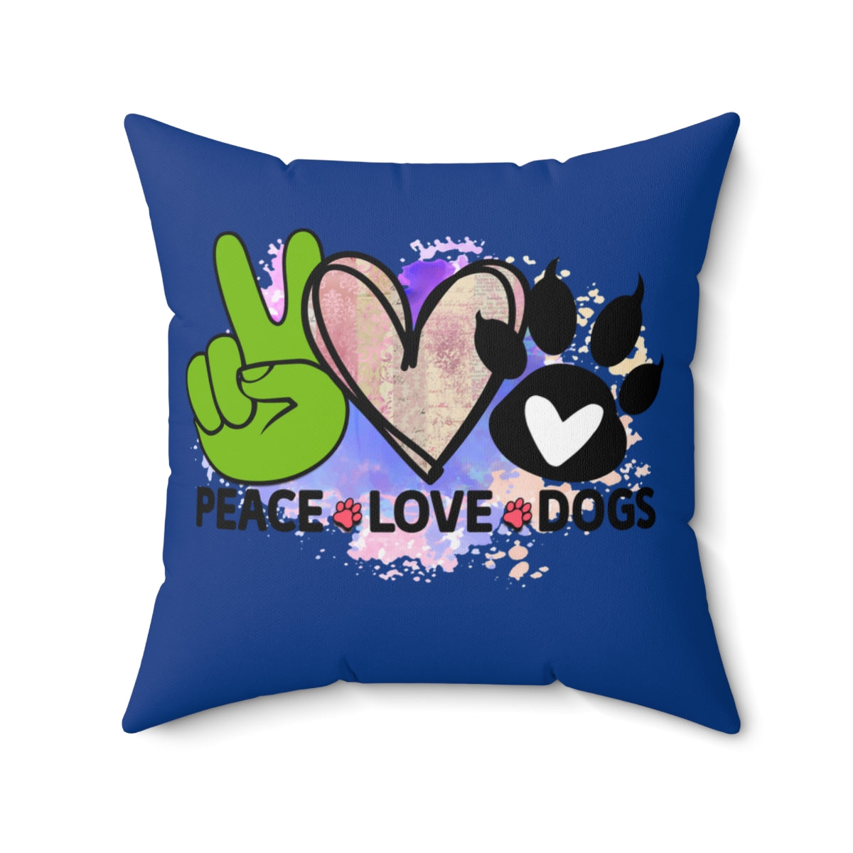 Peace Love Dogs Pillow – Cozy Gift for Dog Lovers & Pet Owners