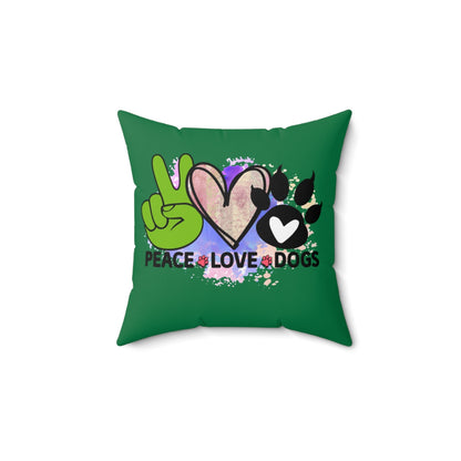 Peace Love Dogs Pillow – Cozy Gift for Dog Lovers & Pet Owners