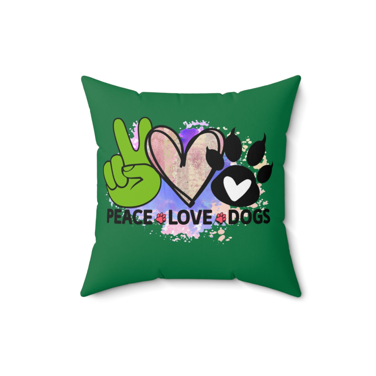 Peace Love Dogs Pillow – Cozy Gift for Dog Lovers & Pet Owners