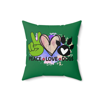 Peace Love Dogs Pillow – Cozy Gift for Dog Lovers & Pet Owners