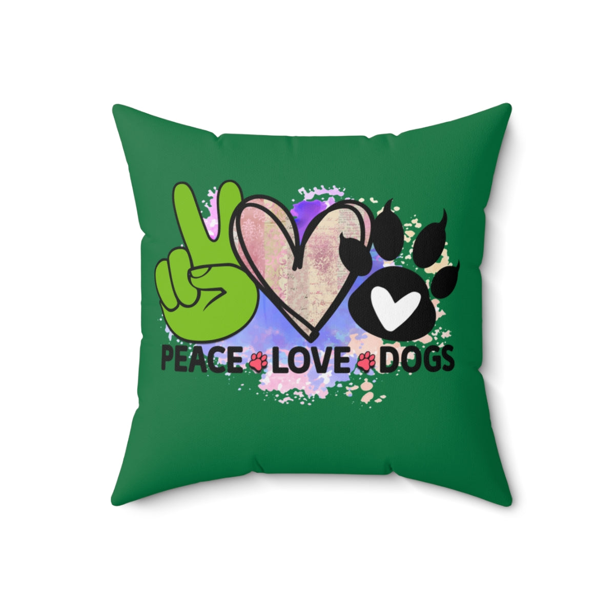 Peace Love Dogs Pillow – Cozy Gift for Dog Lovers & Pet Owners